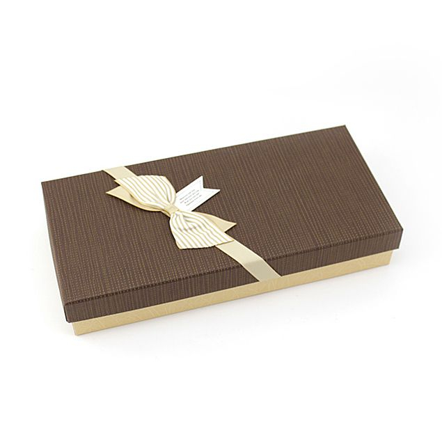 Коробка подарочная "Успех" Шоколадный с лентой и бантом