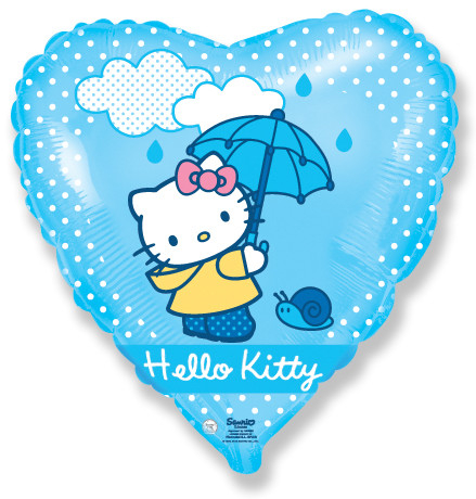 Шар Сердце, Хелло Китти с зонтиком / Hello Kitty